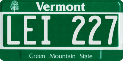VT license plate LEI227