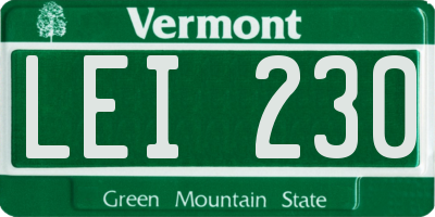 VT license plate LEI230