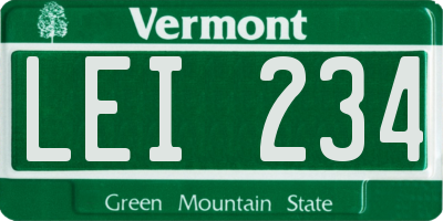 VT license plate LEI234