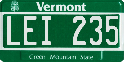 VT license plate LEI235