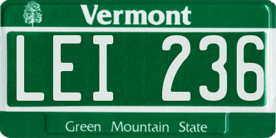 VT license plate LEI236