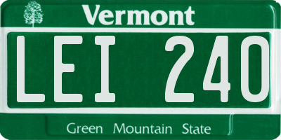 VT license plate LEI240