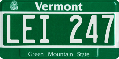 VT license plate LEI247