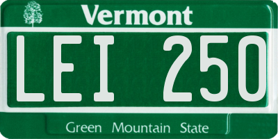 VT license plate LEI250