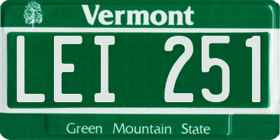VT license plate LEI251