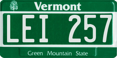 VT license plate LEI257