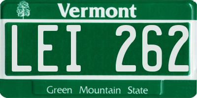 VT license plate LEI262