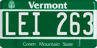 VT license plate LEI263