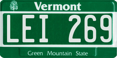 VT license plate LEI269
