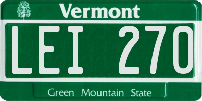VT license plate LEI270