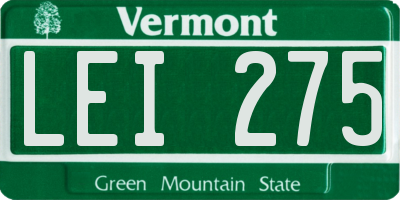 VT license plate LEI275
