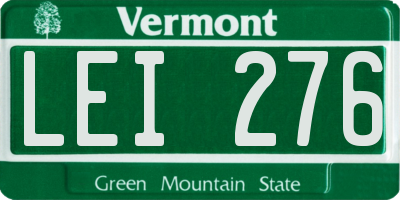 VT license plate LEI276