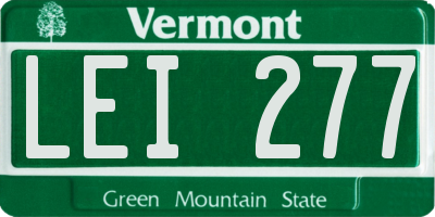 VT license plate LEI277