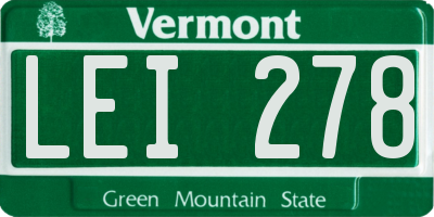 VT license plate LEI278
