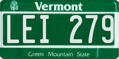 VT license plate LEI279