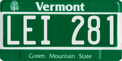 VT license plate LEI281