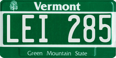 VT license plate LEI285