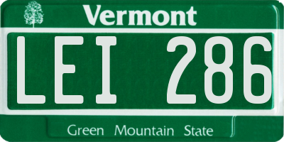 VT license plate LEI286