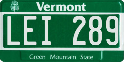 VT license plate LEI289