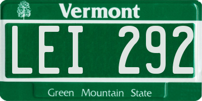 VT license plate LEI292