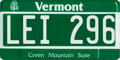 VT license plate LEI296