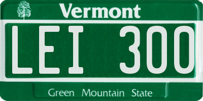 VT license plate LEI300