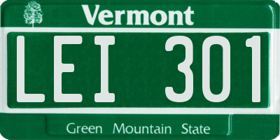VT license plate LEI301