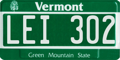 VT license plate LEI302
