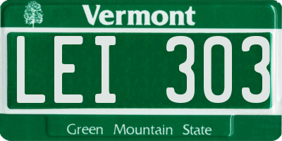 VT license plate LEI303