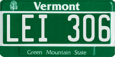 VT license plate LEI306