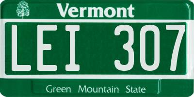 VT license plate LEI307