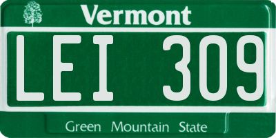 VT license plate LEI309