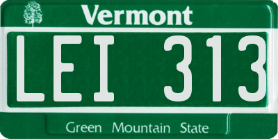 VT license plate LEI313