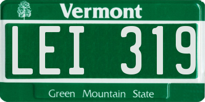VT license plate LEI319