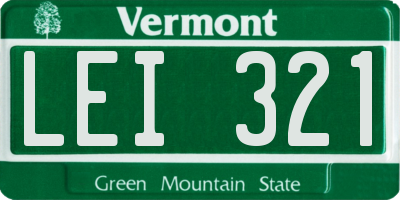 VT license plate LEI321