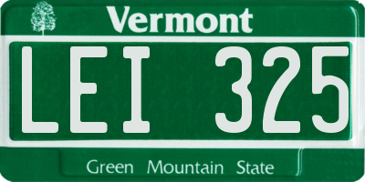 VT license plate LEI325