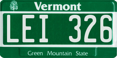 VT license plate LEI326