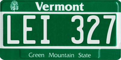 VT license plate LEI327