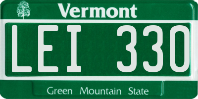 VT license plate LEI330