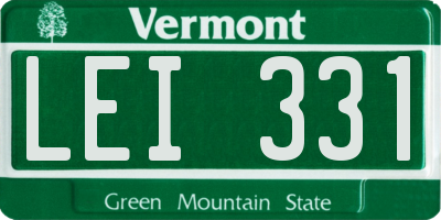 VT license plate LEI331