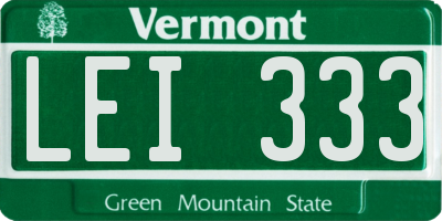 VT license plate LEI333