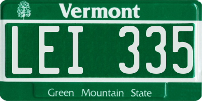 VT license plate LEI335