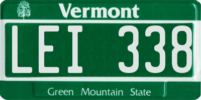 VT license plate LEI338