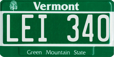 VT license plate LEI340