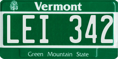 VT license plate LEI342