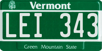 VT license plate LEI343