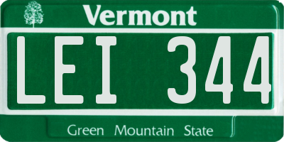 VT license plate LEI344