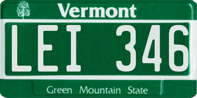 VT license plate LEI346