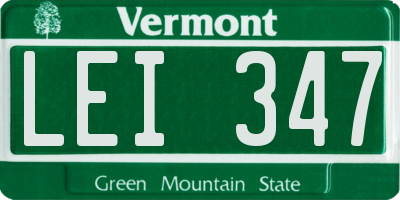 VT license plate LEI347