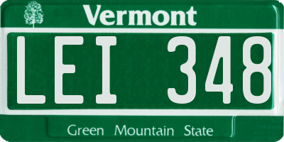 VT license plate LEI348